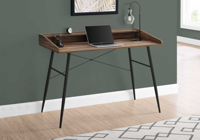 COMPUTER DESK - 48"L / BROWN RECLAIMED WOOD / BLACK METAL