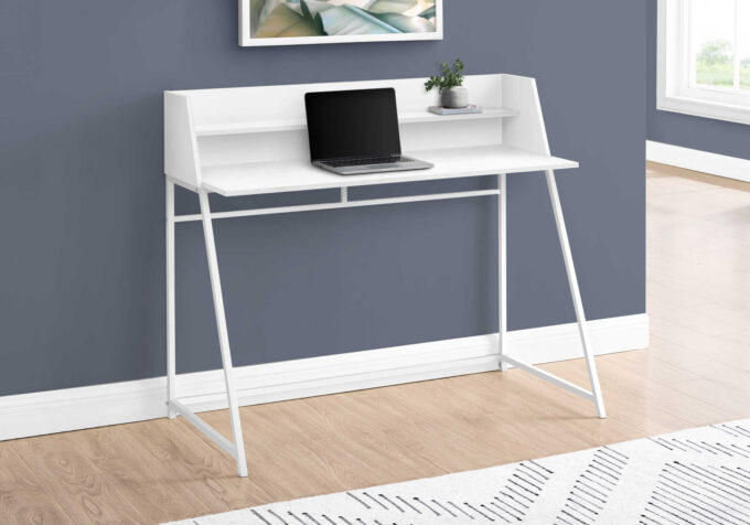 COMPUTER DESK - 48"L / WHITE / WHITE METAL