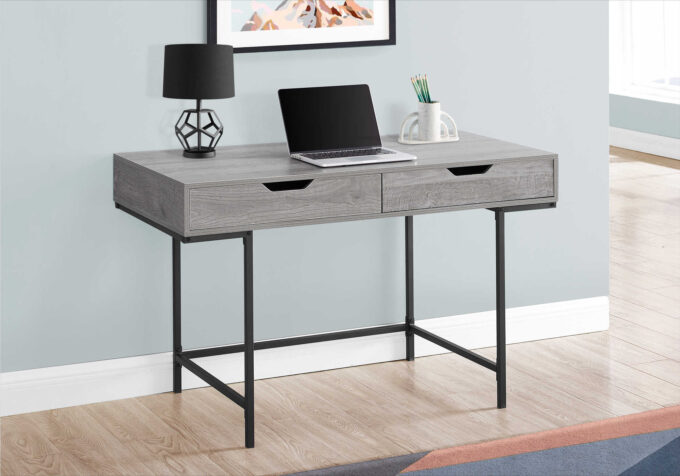 COMPUTER DESK - 48"L / GREY / BLACK METAL