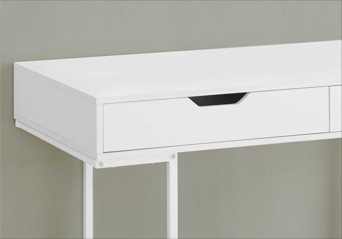 COMPUTER DESK - 48"L / WHITE / WHITE METAL - Image 2