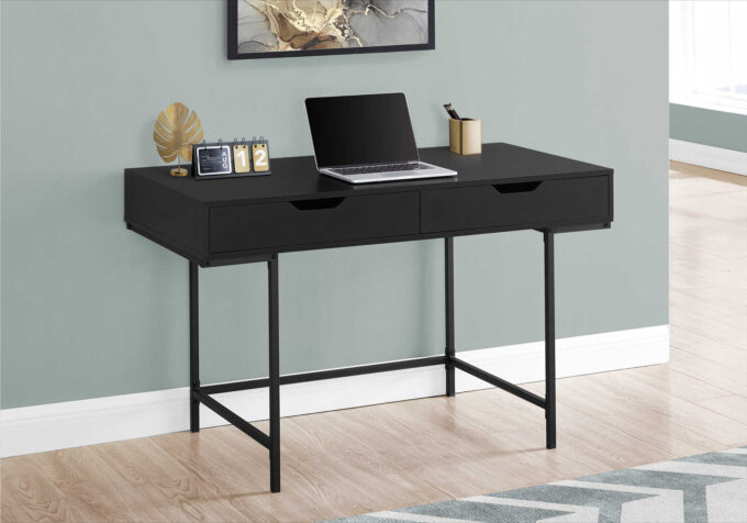 COMPUTER DESK - 48"L / BLACK / BLACK METAL