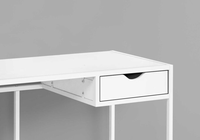 COMPUTER DESK - 42"L / WHITE / WHITE METAL - Image 2