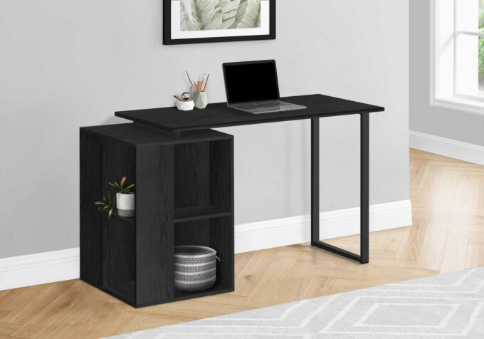 COMPUTER DESK - 55"L / BLACK OAK LEFT OR RIGHT FACING