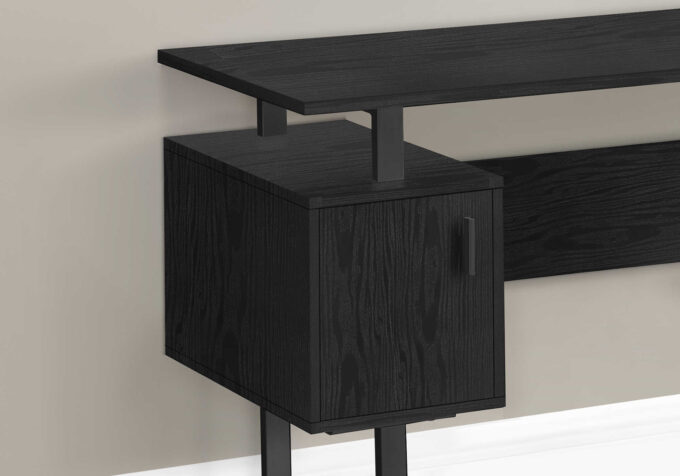 COMPUTER DESK - 48"L / BLACK OAK / BLACK METAL - Image 2