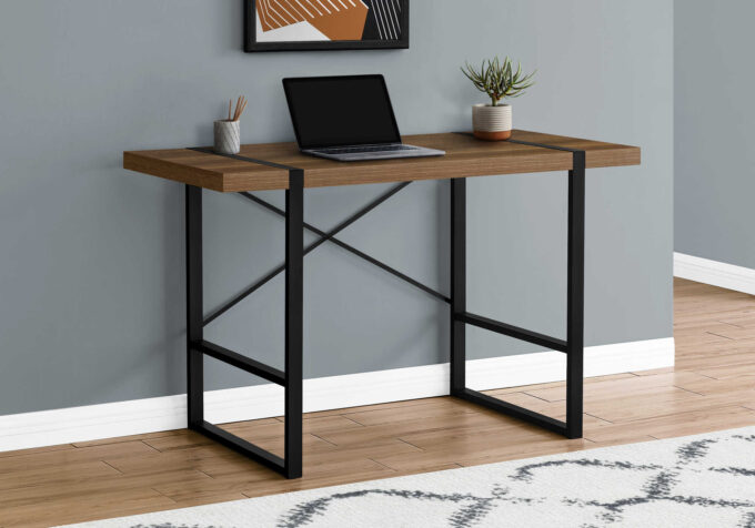 COMPUTER DESK - 48"L / WALNUT / BLACK METAL