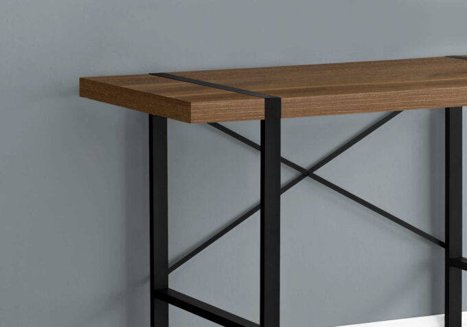 COMPUTER DESK - 48"L / WALNUT / BLACK METAL - Image 2