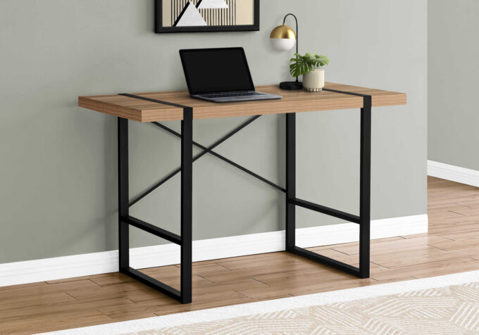 COMPUTER DESK - 48"L / LIGHT RECLAIMED WOOD / BLACK METAL