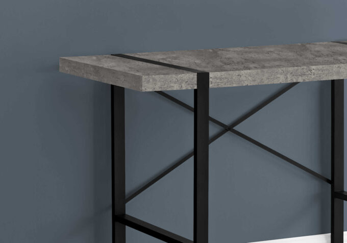 COMPUTER DESK - 48"L / GREY CONCRETE-LOOK / BLACK METAL - Image 2