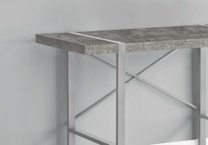 COMPUTER DESK - 48"L / GREY CONCRETE-LOOK / SILVER METAL - Image 2