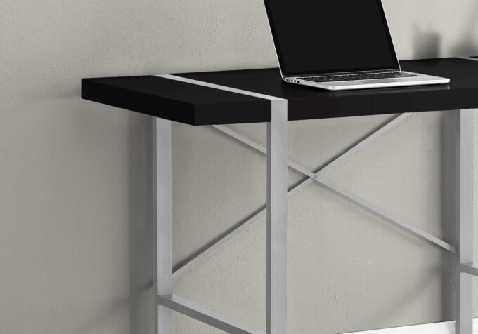 COMPUTER DESK - 48"L / BLACK / SILVER METAL - Image 2