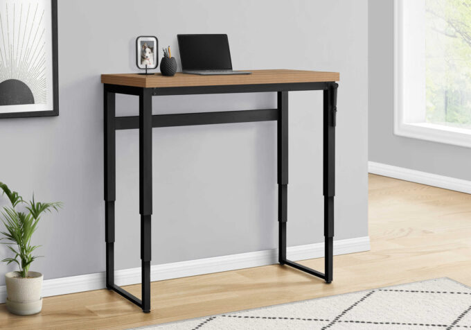 COMPUTER DESK - 48"L / RECLAIMED WOOD / ADJ.HEIGHT/ BLACK - Image 2