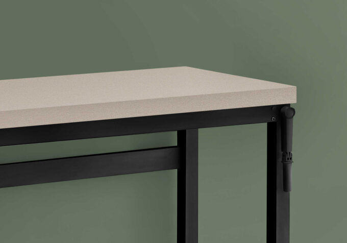 COMPUTER DESK - 48"L / MODERN TAUPE / ADJ.HEIGHT/ BLACK - Image 6