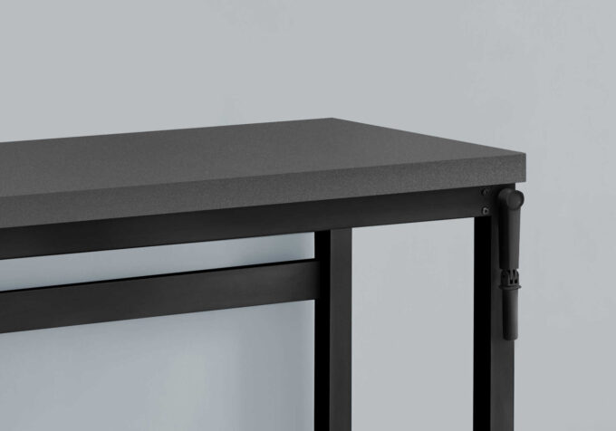 COMPUTER DESK - 48"L / MODERN GREY / ADJ.HEIGHT/ BLACK - Image 6