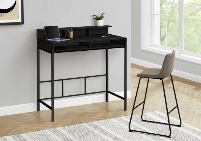 COMPUTER DESK - 48"L / BLACK / BLACK STANDING HEIGHT