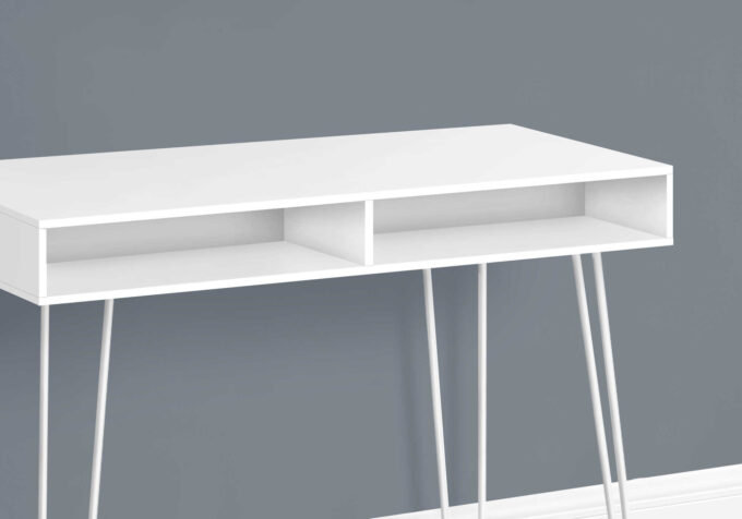 COMPUTER DESK - 40"L / WHITE / WHITE METAL - Image 2