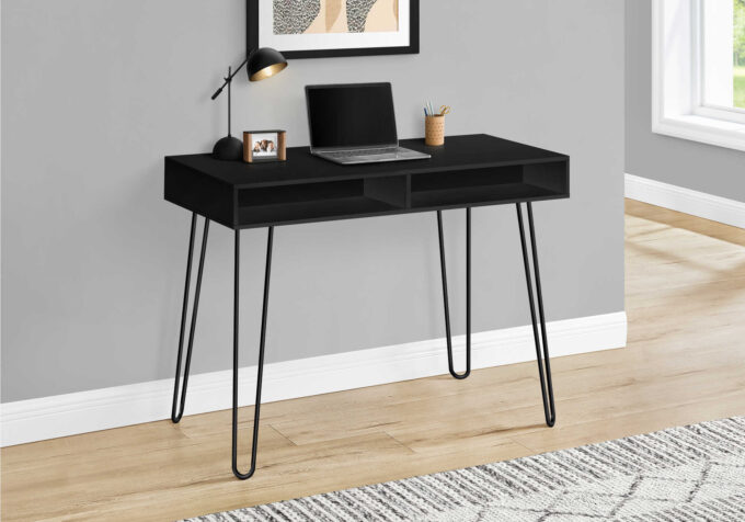 COMPUTER DESK - 40"L / BLACK / BLACK METAL