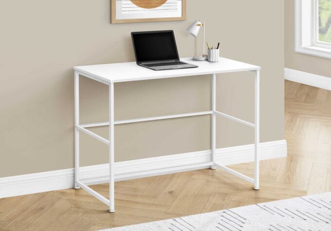 COMPUTER DESK - 40"L / WHITE / WHITE METAL