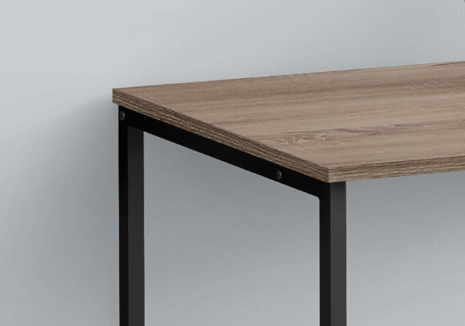 COMPUTER DESK - 40"L / DARK TAUPE / BLACK METAL - Image 2