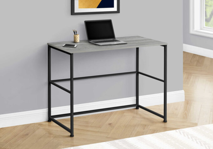 COMPUTER DESK - 40"L / GREY / BLACK METAL