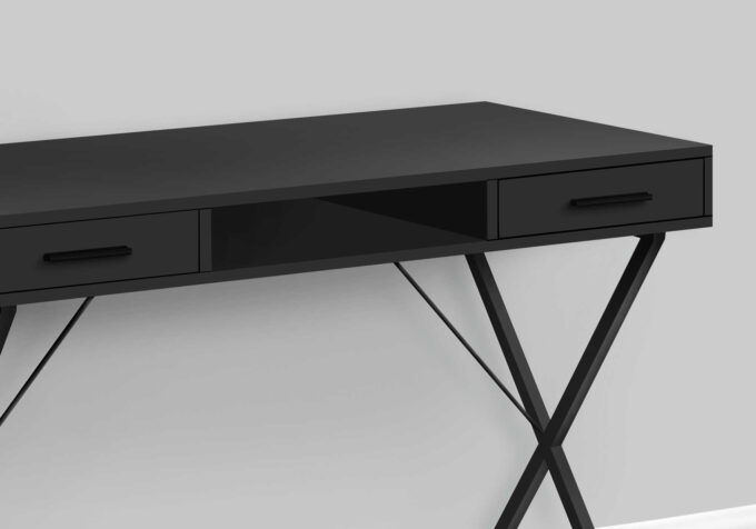 COMPUTER DESK - 42"L / BLACK / BLACK METAL - Image 2