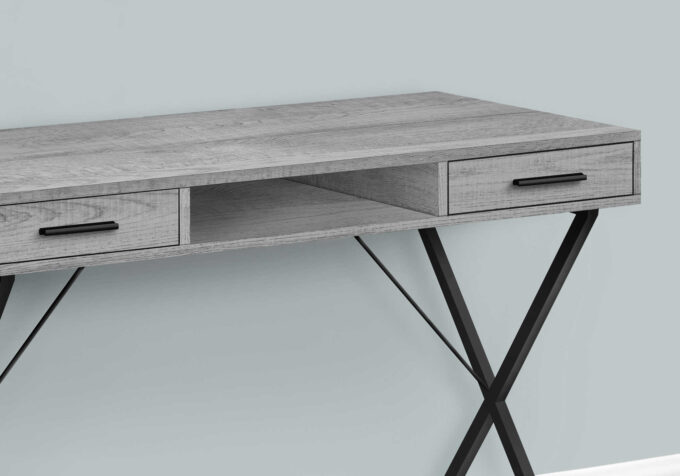 COMPUTER DESK - 42"L / GREY / BLACK METAL - Image 2