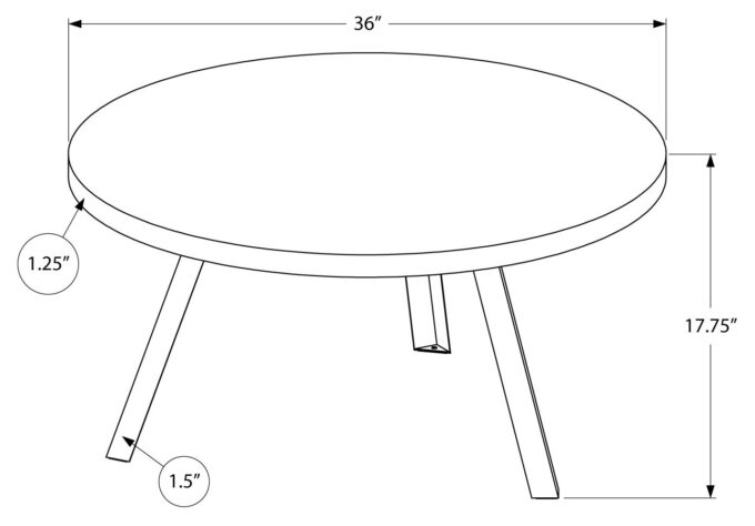 COFFEE TABLE - 36"DIA / GREY RECLAIMED WOOD / BLACK METAL - Image 4