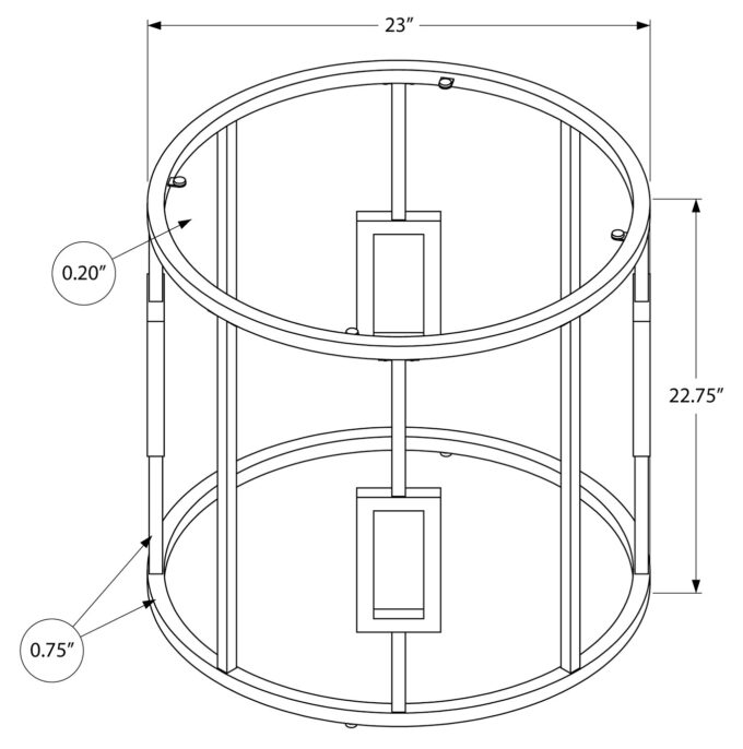 ACCENT TABLE - 23"H / CHROME METAL WITH TEMPERED GLASS - Image 5