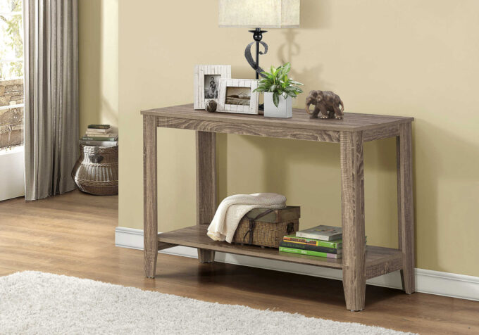 ACCENT TABLE - 44"L / DARK TAUPE HALL CONSOLE