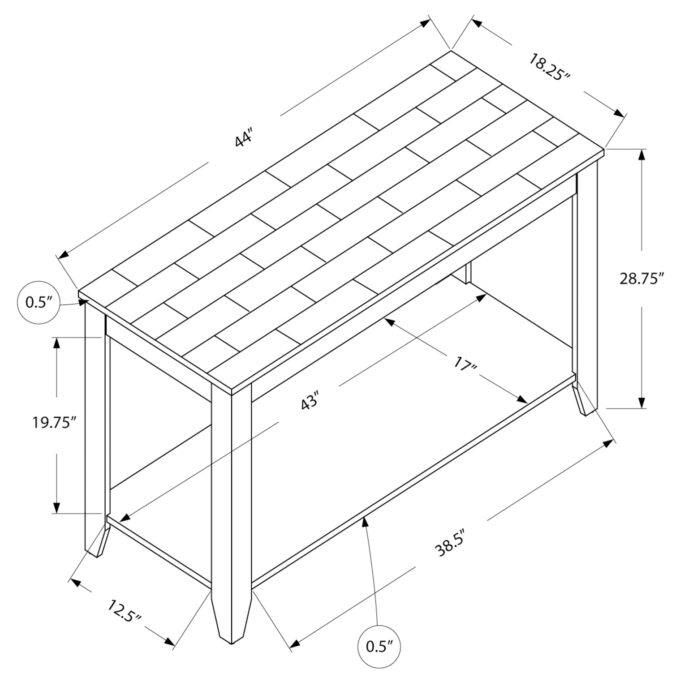 ACCENT TABLE - 44"L / ESPRESSO MARBLE TOP - Image 5