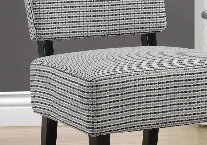 ACCENT CHAIR - LIGHT GREY / BLACK ABSTRACT DOT FABRIC - Image 2