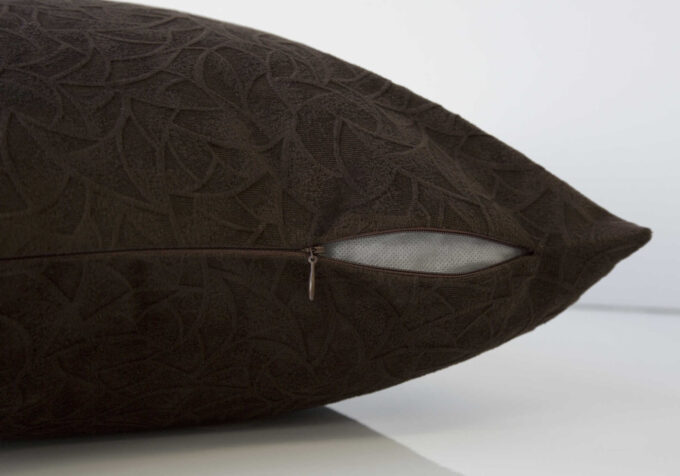 PILLOW - 18"X 18" / DARK BROWN FLORAL VELVET / 2PCS - Image 4