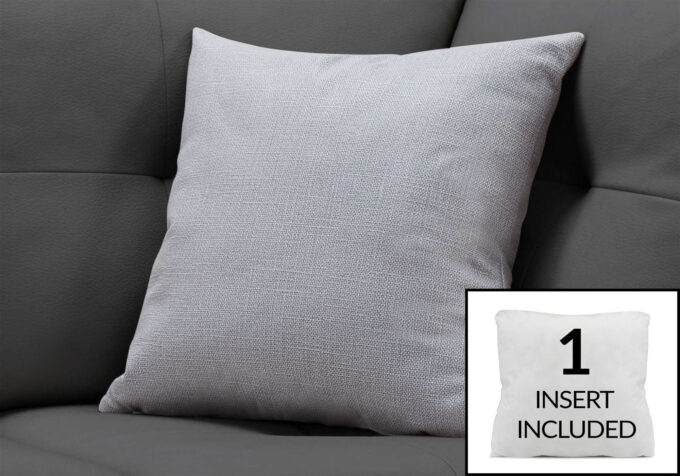 PILLOW - 18"X 18" / PATTERNED LIGHT GREY / 1PC - Image 2