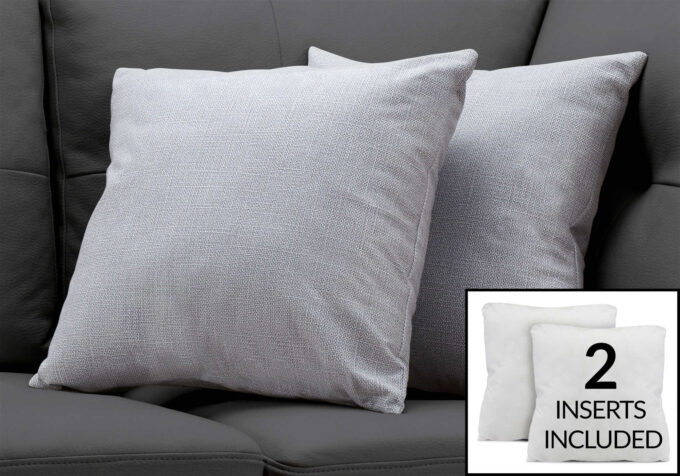 PILLOW - 18"X 18" / PATTERNED LIGHT GREY / 2PCS