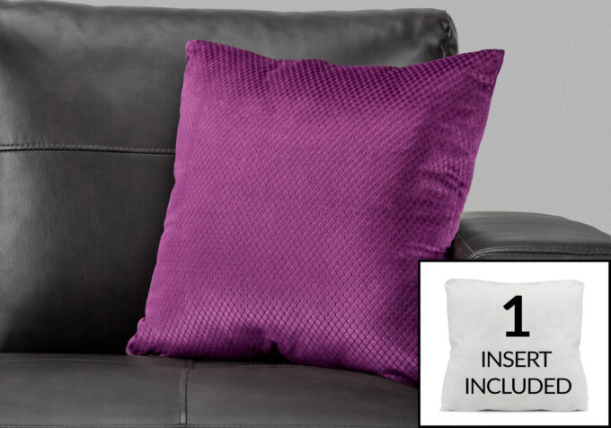 PILLOW - 18"X 18" / PURPLE DIAMOND VELVET / 1PC