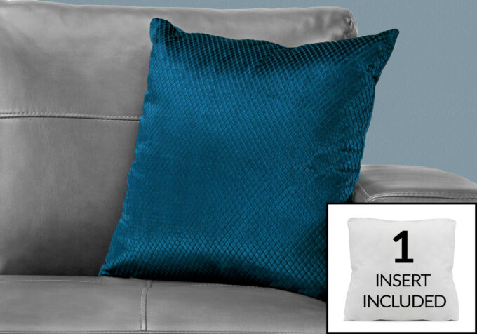 PILLOW - 18"X 18" / STEEL BLUE DIAMOND VELVET / 1PC - Image 2