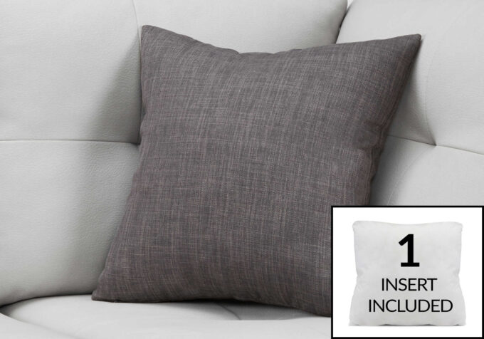 PILLOW - 18"X 18" / LINEN PATTERNED DARK GREY / 1PC