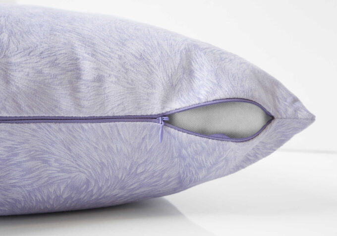 PILLOW - 18"X 18" / LIGHT PURPLE FEATHERED VELVET / 1PC - Image 3