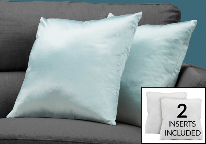 PILLOW - 18"X 18" / MINT SATIN / 2PCS