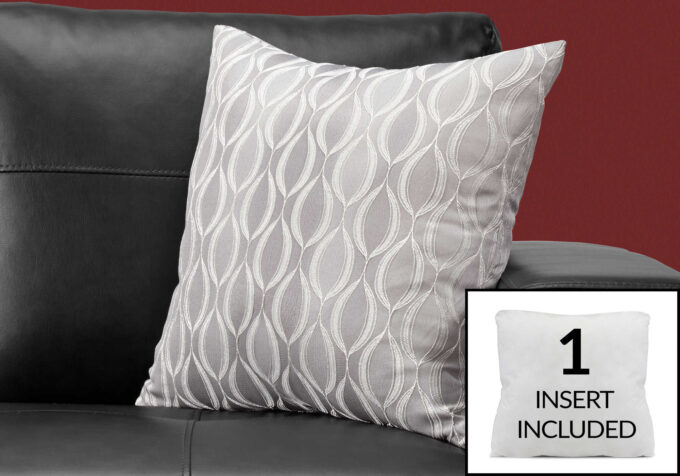 PILLOW - 18"X 18" / GREY WAVE PATTERN / 1PC