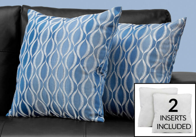 PILLOW - 18"X 18" / BLUE WAVE PATTERN / 2PCS