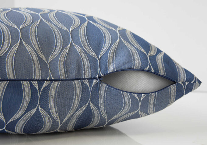 PILLOW - 18"X 18" / BLUE WAVE PATTERN / 2PCS - Image 4